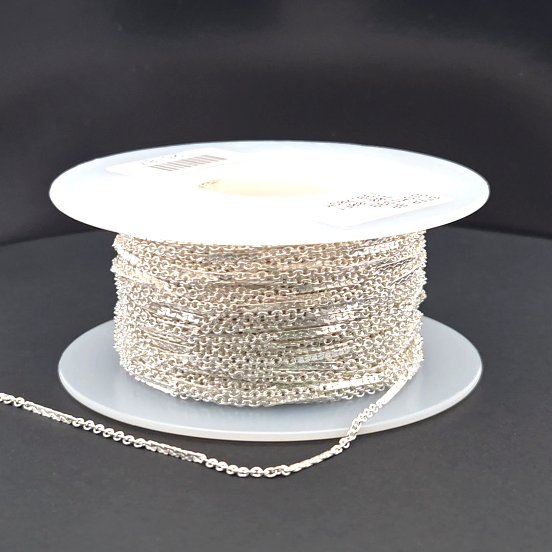 1399SS. 925 Sterling Silver Cable Bar Chain