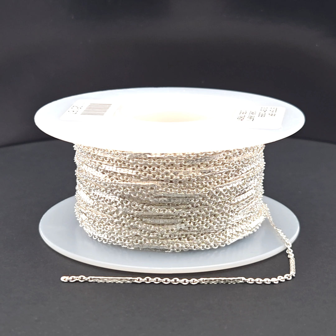 1399SS. 925 Sterling Silver Cable Bar Chain