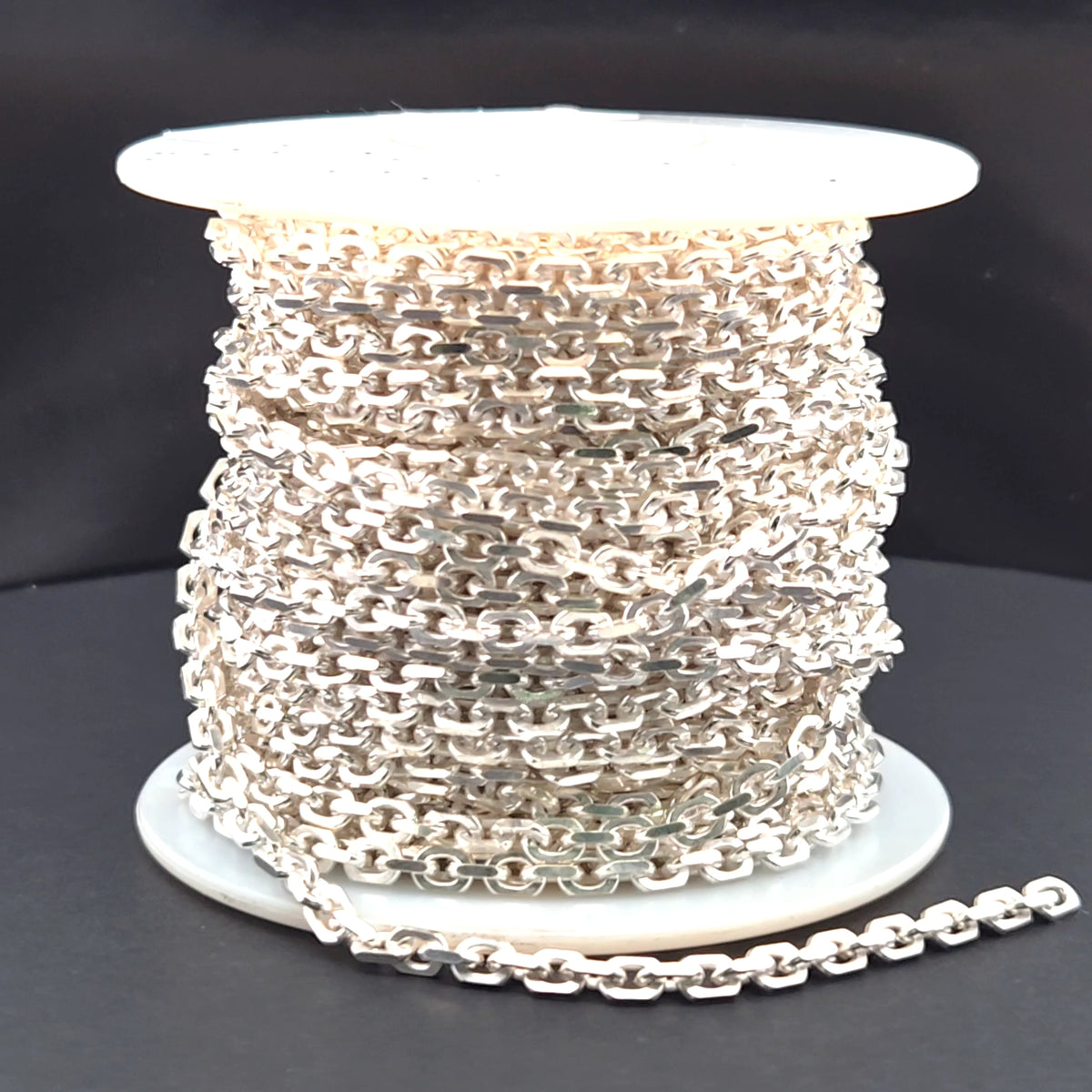Z91SS. Sterling Silver Diamond Cut Oval Link Chain