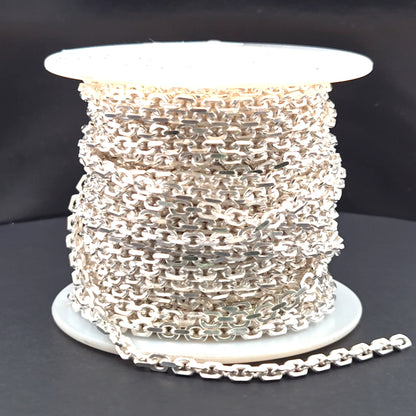 Z91SS. Sterling Silver Diamond Cut Oval Link Chain