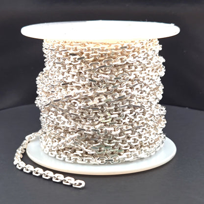 Z91SS. Sterling Silver Diamond Cut Oval Link Chain