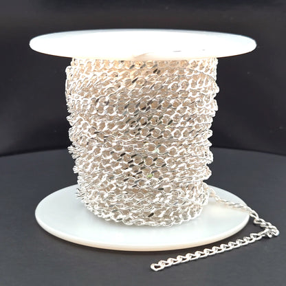Z89SS. Sterling Silver Cuban Flat Curb Link Chain