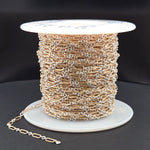 Load image into Gallery viewer, XM/1931K/SP. 14K Gold Filled and Sterling Silver Knurled Link Chain – Long &amp; Short Pattern