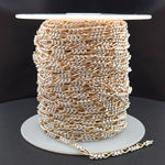 Load image into Gallery viewer, XM/3831C. 14K Gold Filled &amp; Sterling Silver Figaro Link Chain – Long Gold, Short Silver Pattern