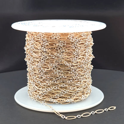 XM2131KTT. Two Tone Oval and Round Textured Links Chain