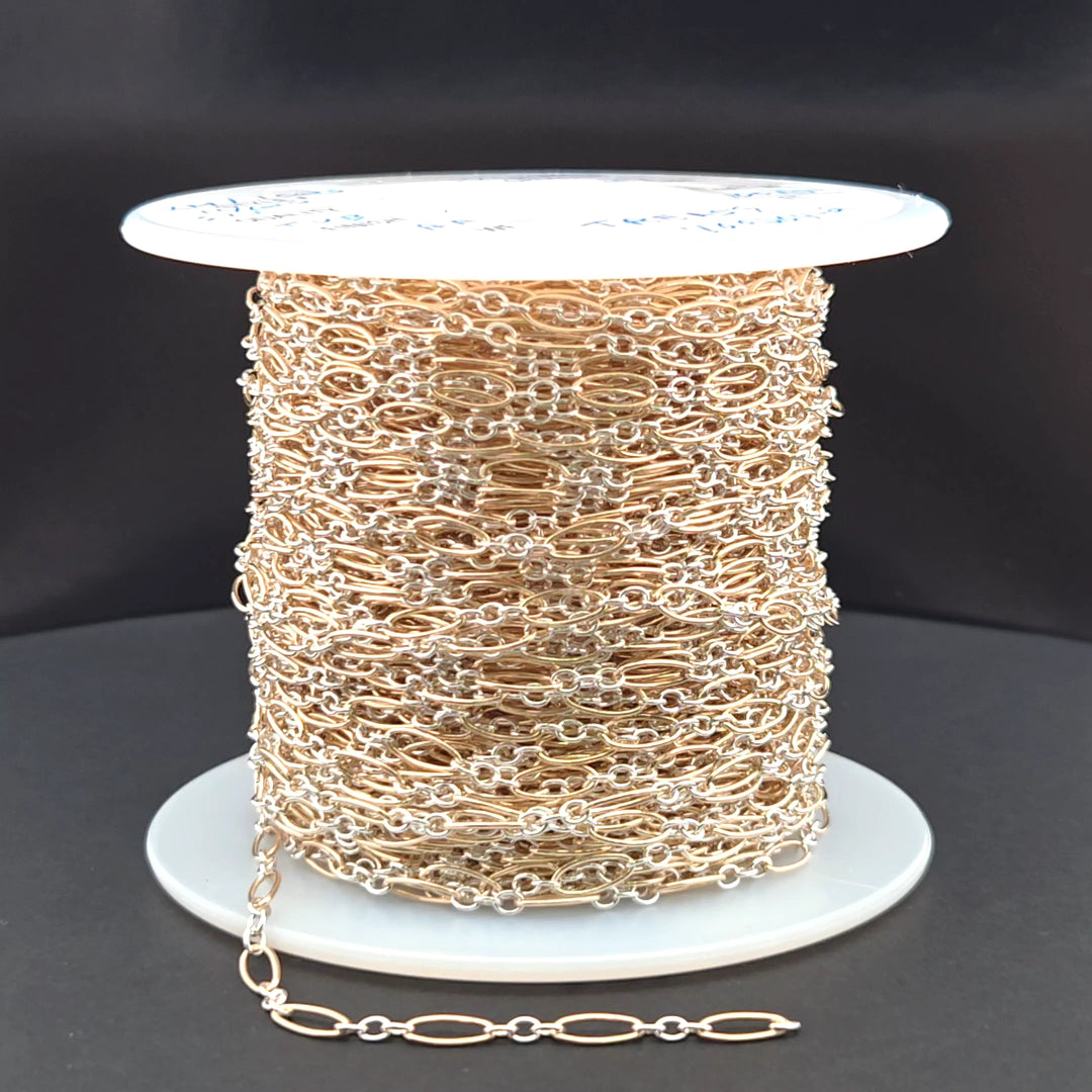 XM/1023. Two Tone Oval and Round Links Chain
