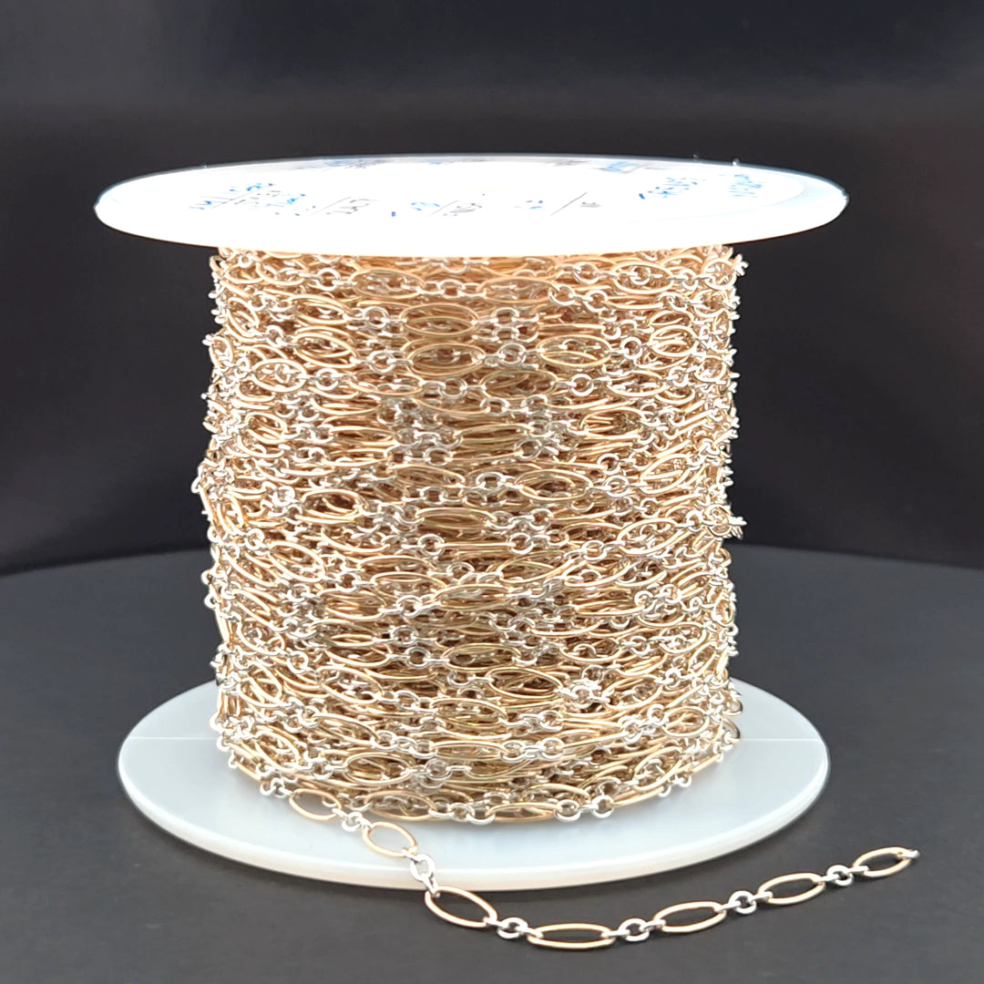 XM/1023. Two Tone Oval and Round Links Chain