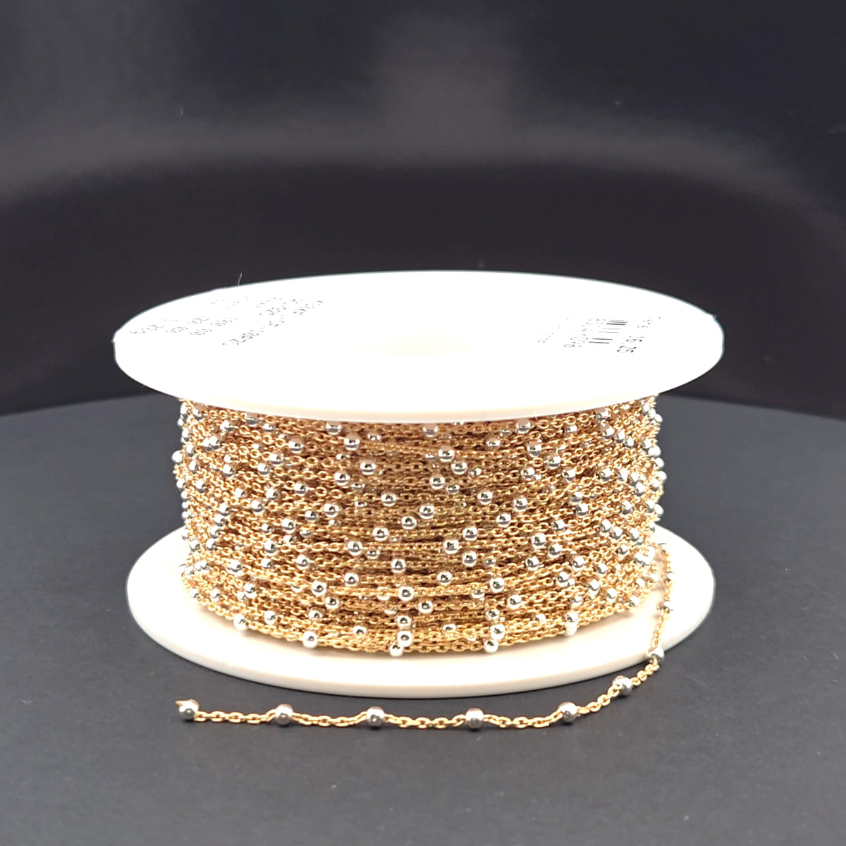 V288TT. Gold Filled with Sterling Silver Beads Satellite Chain