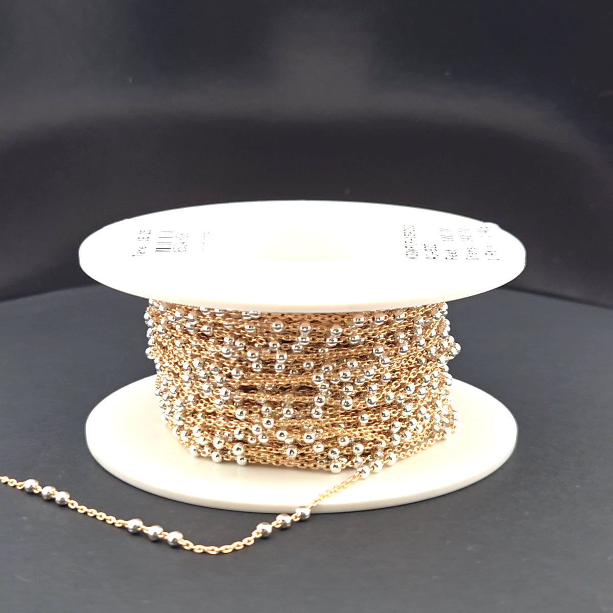 V289TT. 14k Gold Filled Chain and 3 Sterling Silver Beads in Between
