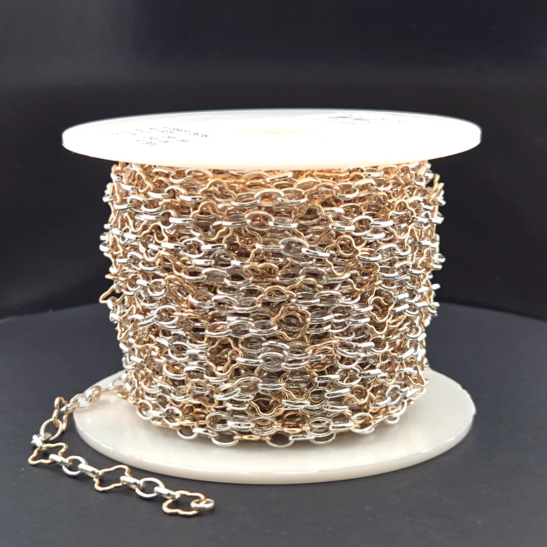 V306TT. Clover and 3 Oval Links combination Chain