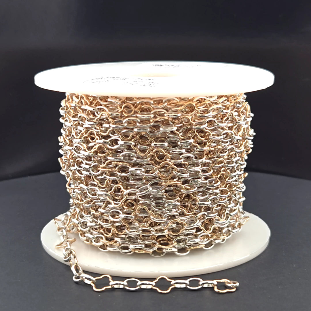 V306TT. Clover and 3 Oval Links combination Chain
