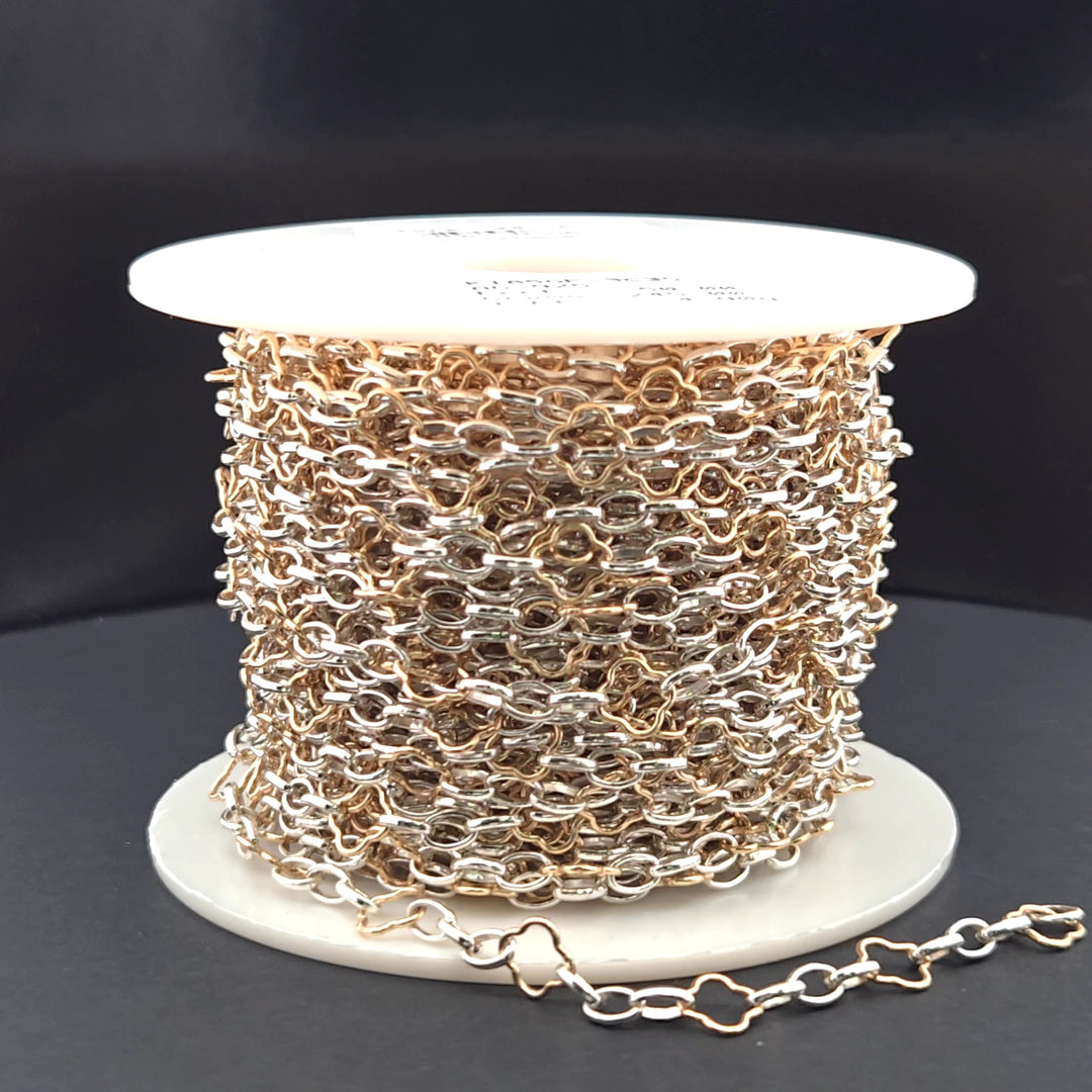 V306TT. Clover and 3 Oval Links combination Chain
