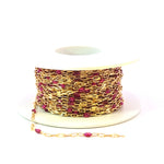 Load image into Gallery viewer, V295WNGF. 14K Gold Filled Wine Color Enamel with Paperclip and Diamond Cut Marina Links