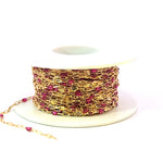 Load image into Gallery viewer, V295WNGF. 14K Gold Filled Wine Color Enamel with Paperclip and Diamond Cut Marina Links