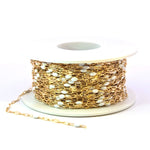 Load image into Gallery viewer, V295WTGF. 14K Gold Filled White Color Enamel with Paperclip and Diamond Cut Marina Links