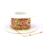 Load image into Gallery viewer, V295RSGF. 14K Gold Filled Rose Color Enamel with Paperclip and Diamond Cut Marina Links