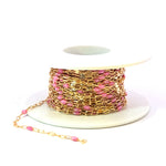 Load image into Gallery viewer, V295RSGF. 14K Gold Filled Rose Color Enamel with Paperclip and Diamond Cut Marina Links
