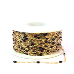 Load image into Gallery viewer, V295BKGF. 14K Gold Filled Black Color Enamel with Paperclip and Diamond Cut Marina Links