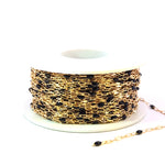 Load image into Gallery viewer, V295BKGF. 14K Gold Filled Black Color Enamel with Paperclip and Diamond Cut Marina Links