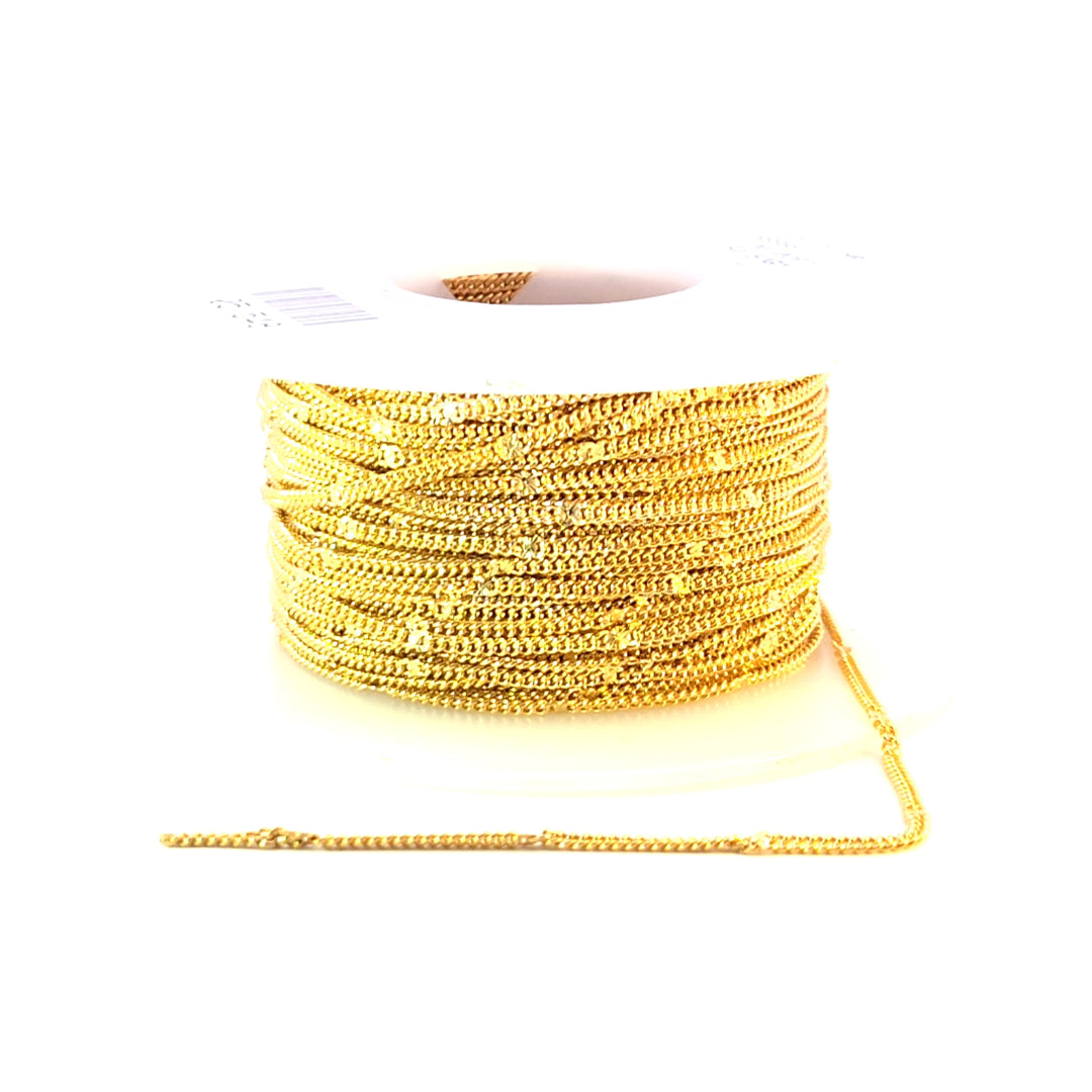 69S5GF. 14k Gold Filled Curb Chain with Diamond Cut Marina Link
