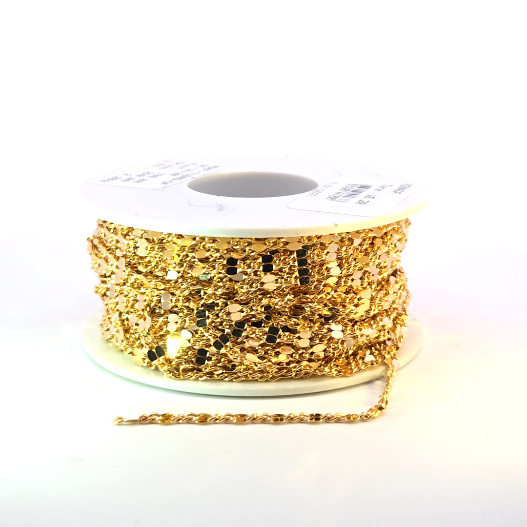 V204GF. 14k Yellow Gold Filled Flat Marina Link Chain