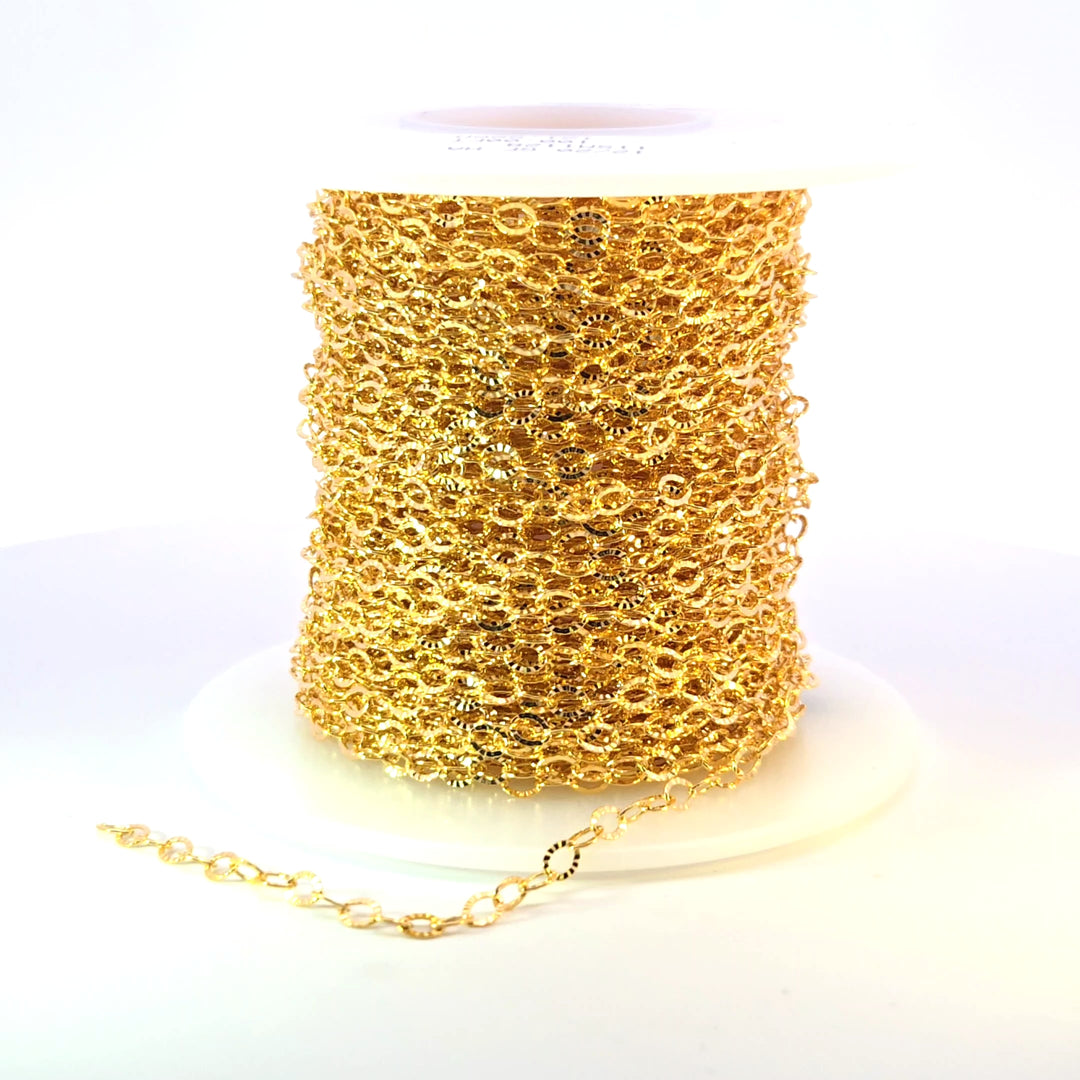 1128GF. 14K Gold Filled Hammered Oval Chain Link