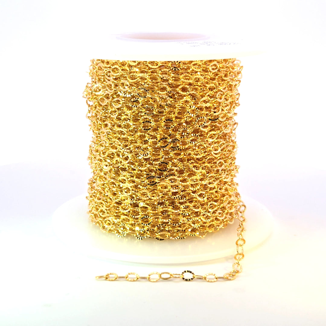 1128GF. 14K Gold Filled Hammered Oval Chain Link