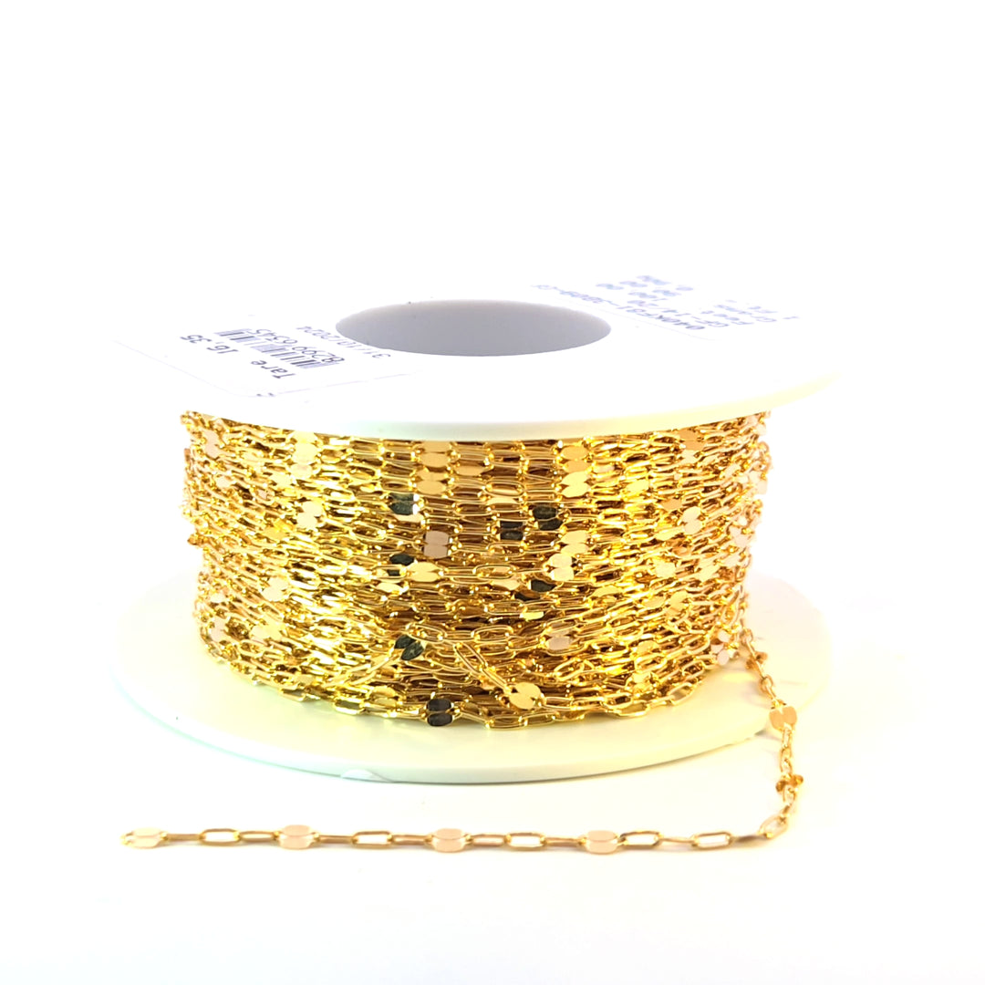 V225GF. 14k Gold Filled Marina and Cable Link Chain