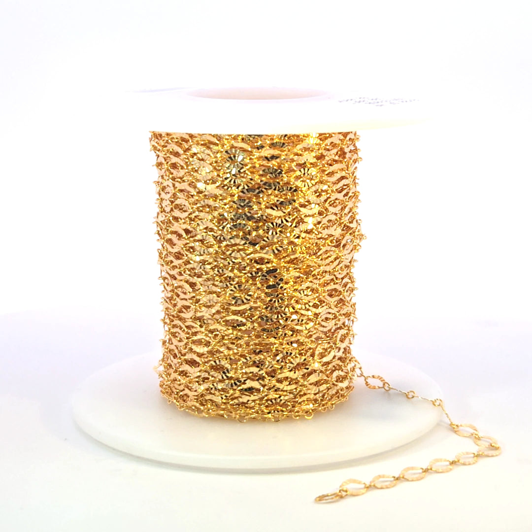 1370SBGF. 14K Gold-Filled Diamond Cut Oval Link Chain