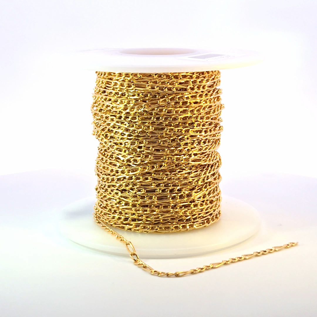 2431CHRGF. 14K Yellow Gold Filled Figaro Style Chain.