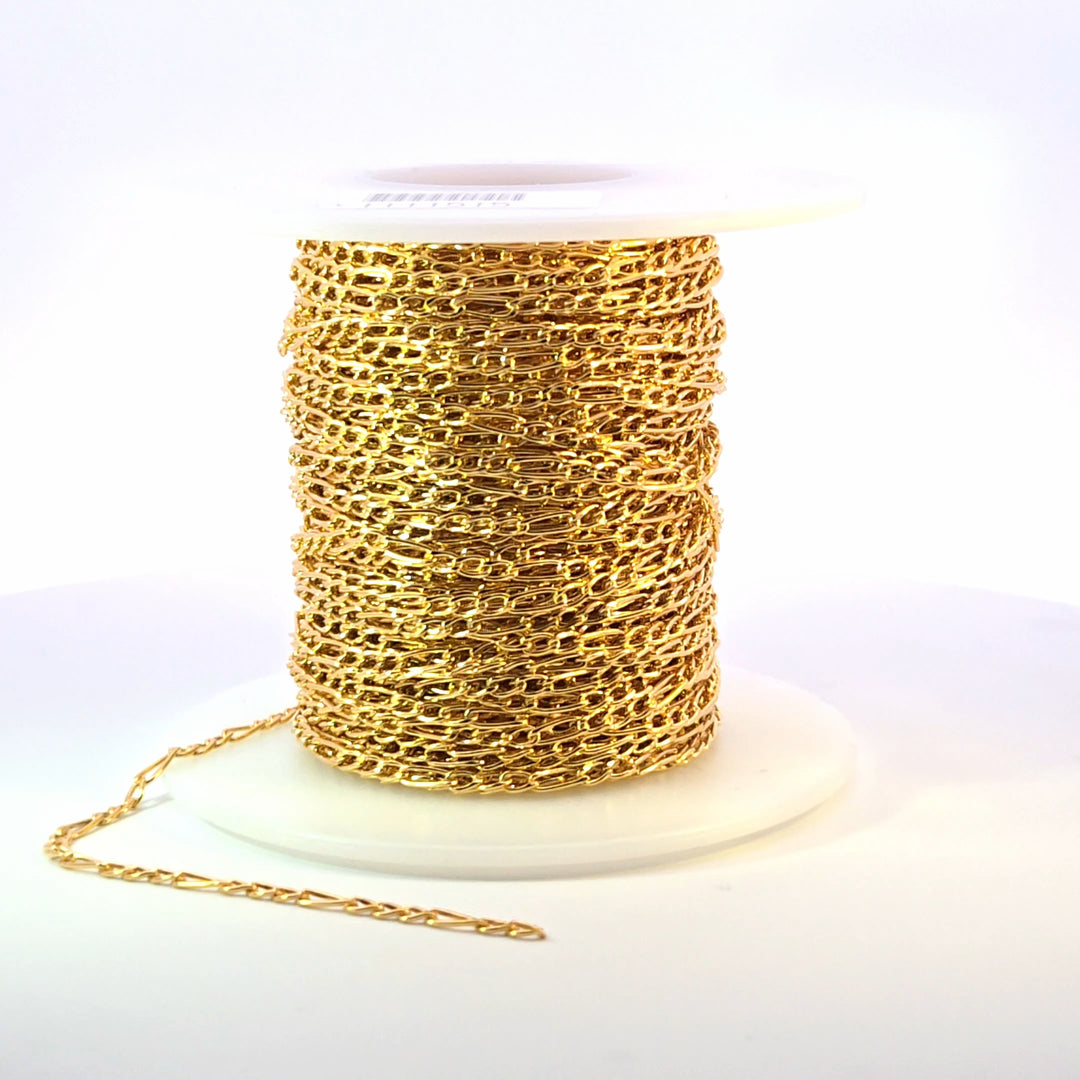 2431CHRGF. 14K Yellow Gold Filled Figaro Style Chain.