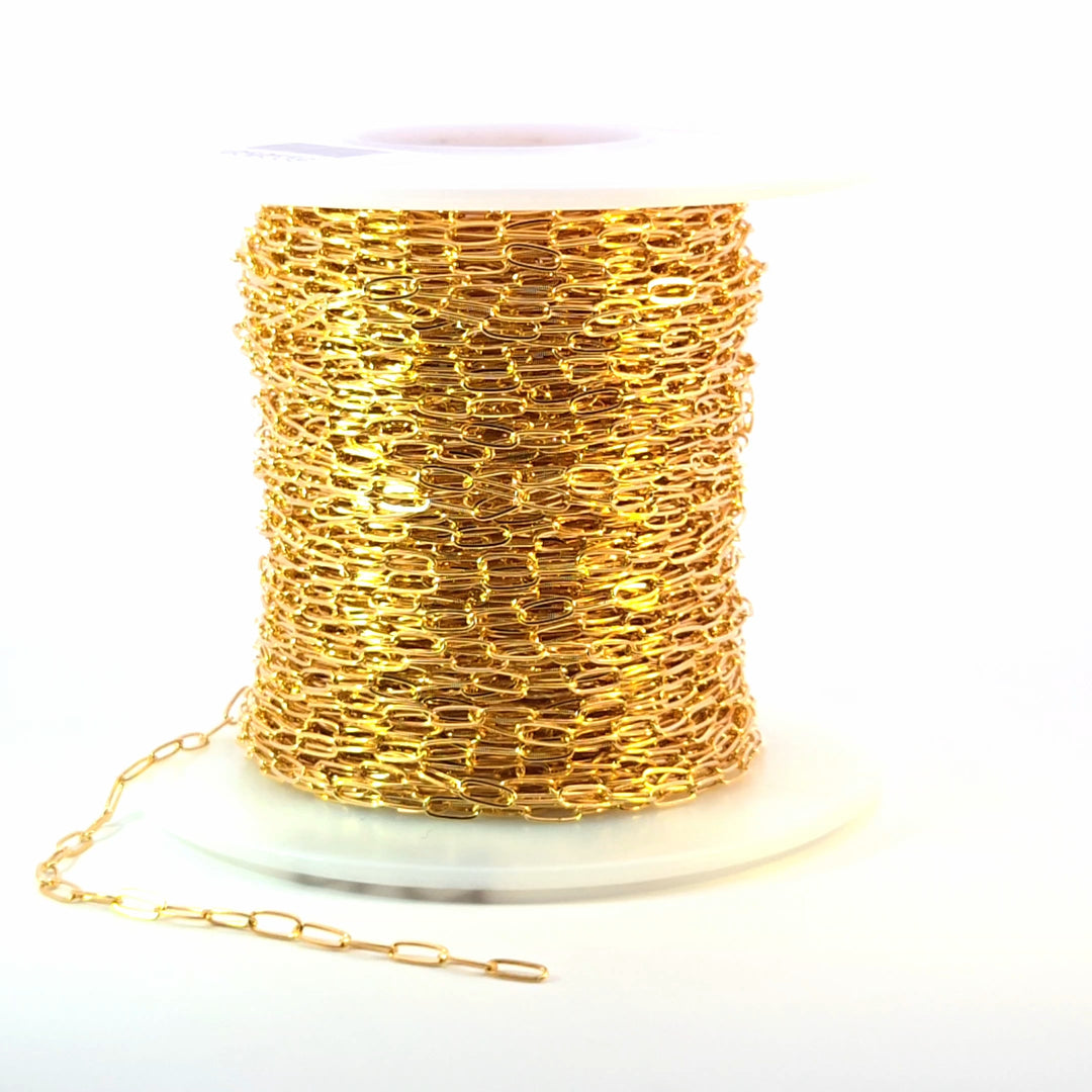 1806FGF. 14k Gold Filled Flat Link Paperclip Chain
