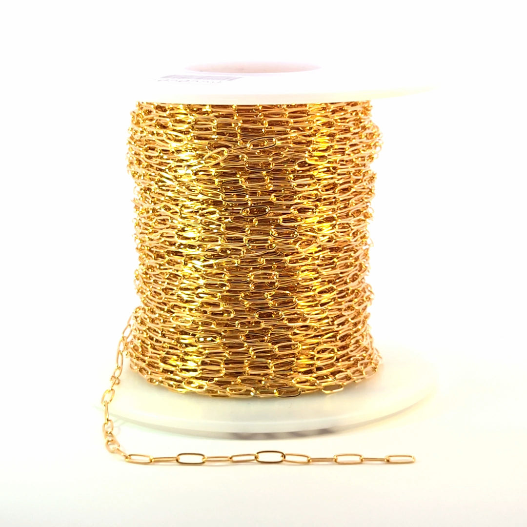 1806FGF. 14k Gold Filled Flat Link Paperclip Chain