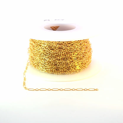 143GF. 14k Gold Filled  Oval & 3 Round Link Chain.