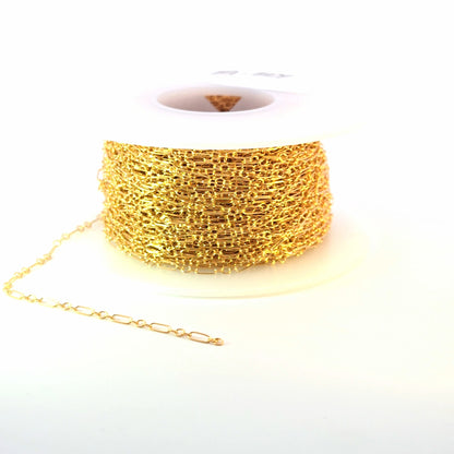143GF. 14k Gold Filled  Oval & 3 Round Link Chain.