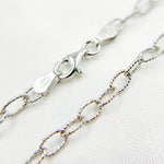 Load image into Gallery viewer, White Rhodium 925 Sterling Silver Textured Cable Necklace. 80DRM
