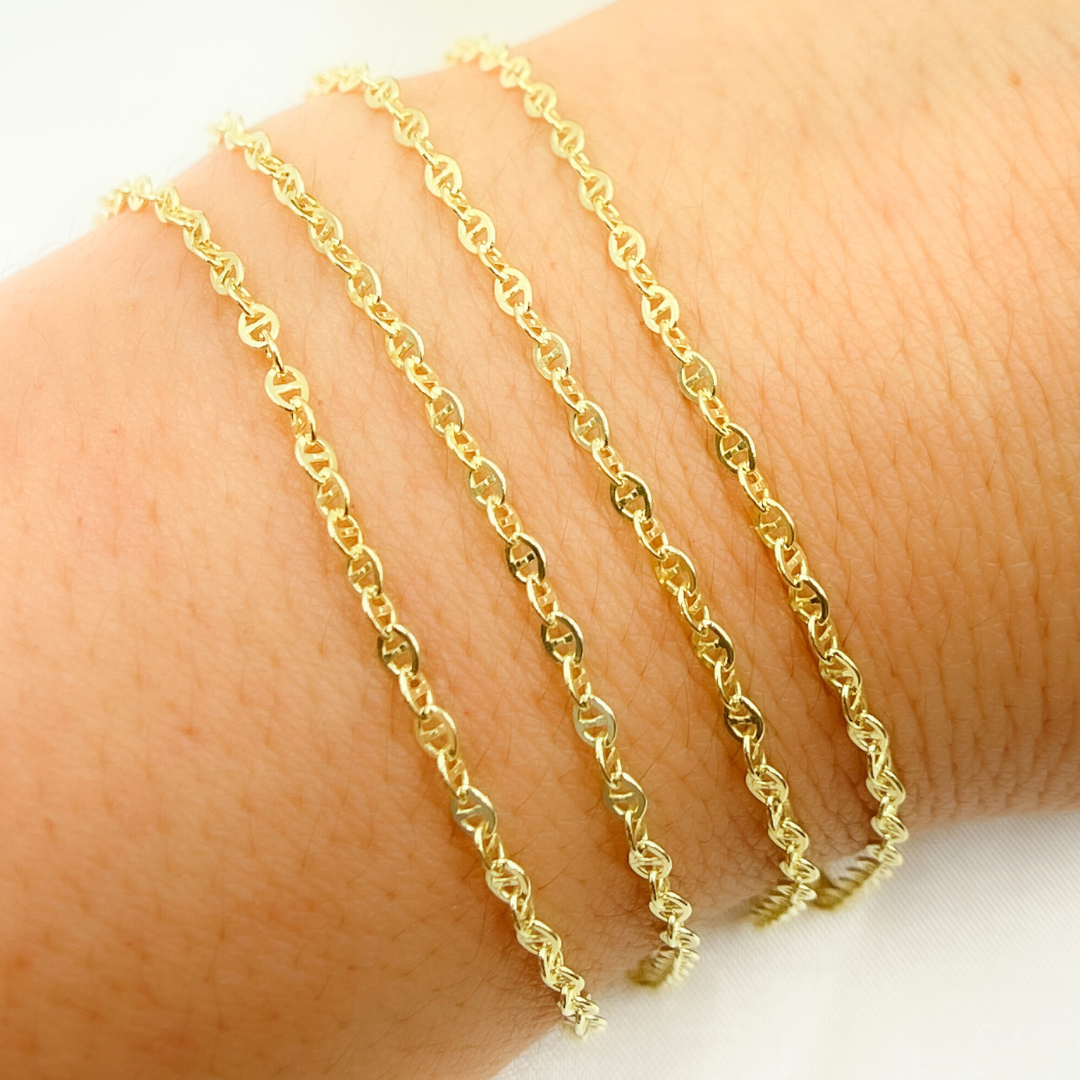 Gold Plated 925 Sterling Silver Fancy Link Chain.