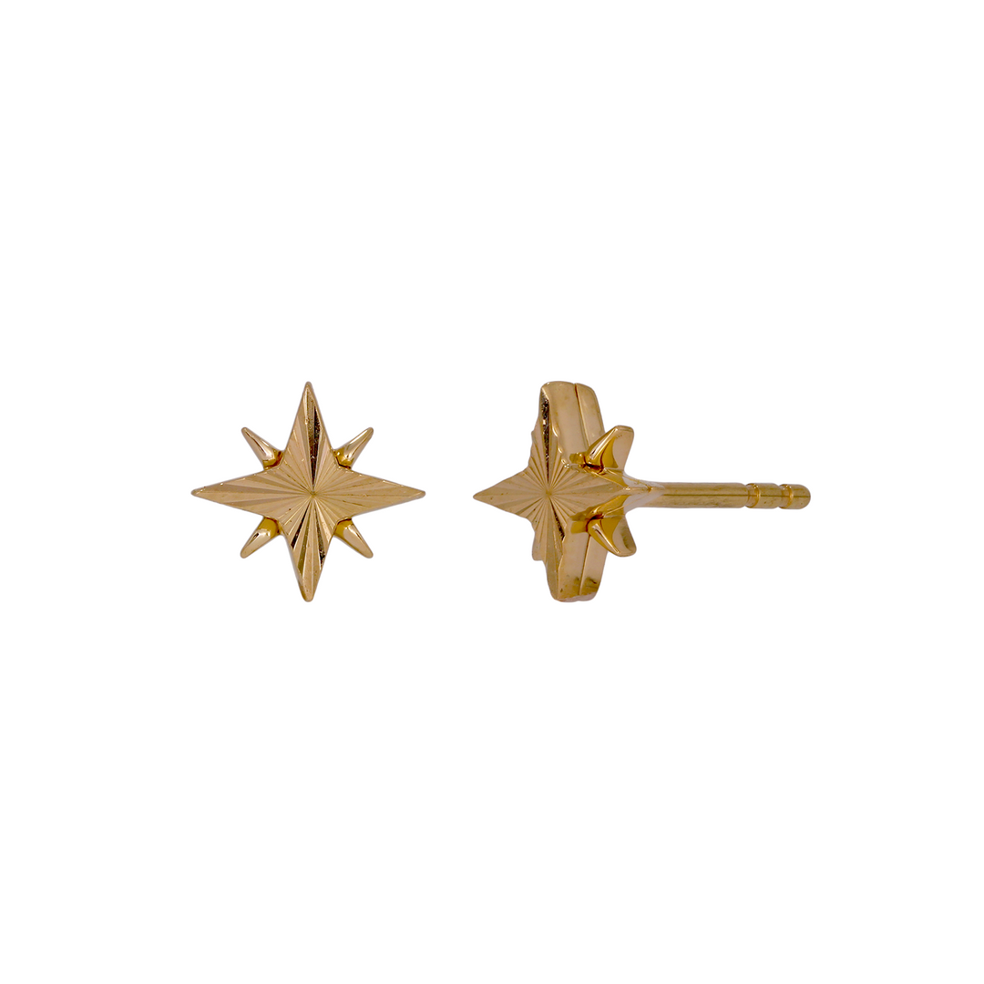 EFZ53568. 14K Solid Gold Star Stud Earrings