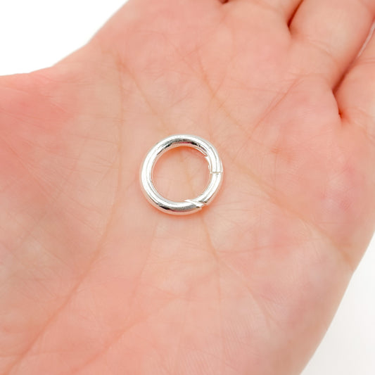 13MM White Sterling Silver Round Clasp
