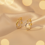 Load image into Gallery viewer, GER32. 14K Solid Gold Twist Round Classic Hollow Hoop Earrings