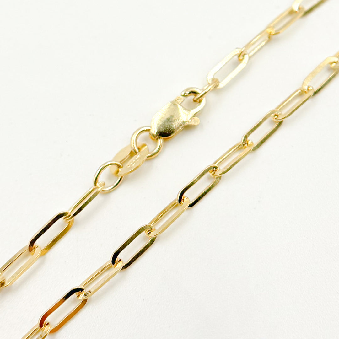060FVACLL3Bracelet. 14K Solid Gold Paperclip Bracelet