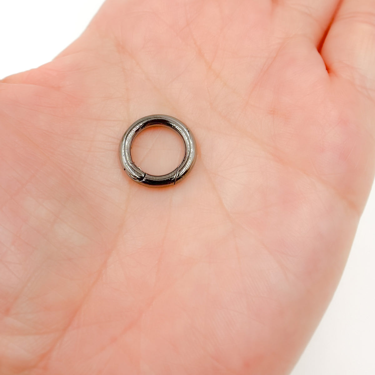 13MM Black Rhodium Sterling Silver Round Clasp