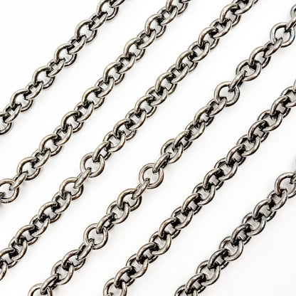 Black Rhodium Sterling Silver Cable Chain