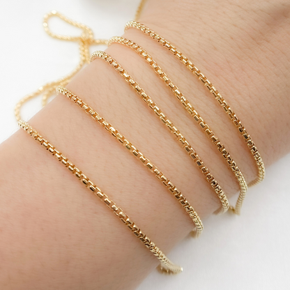 Y49GP. Gold Plated 925 Sterling Silver Gold Plated Box Chain