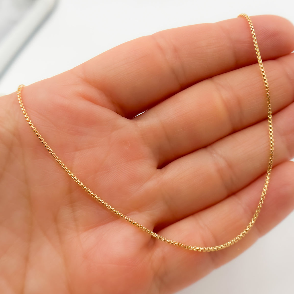 14k Gold Filled Box Finished Necklace