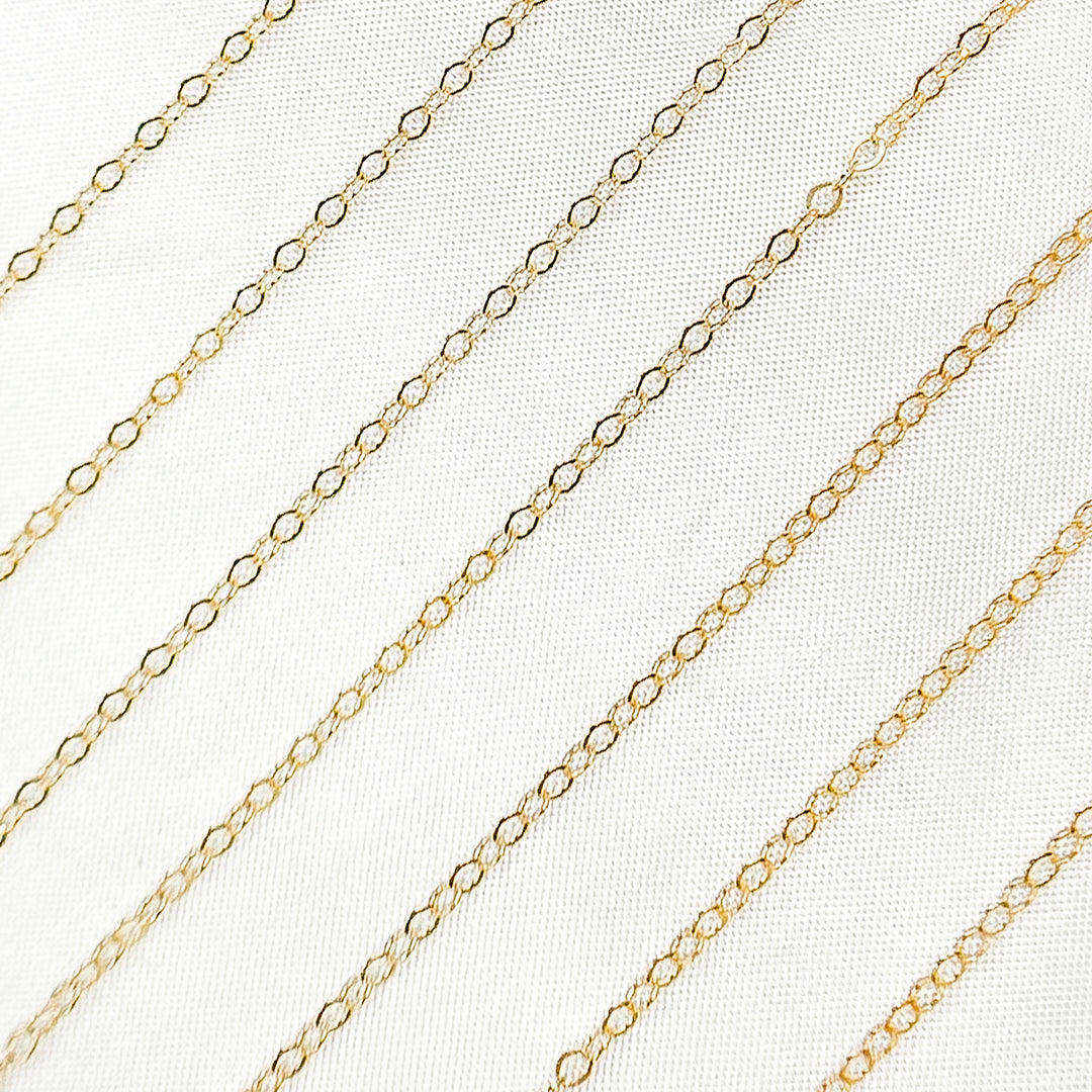 Gold-Filled Flat Oval Link Chain. 1218FGF