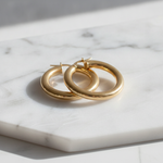 Load image into Gallery viewer, 15850000043. 14K Solid Gold Hollow Smooth Hoop Earrings