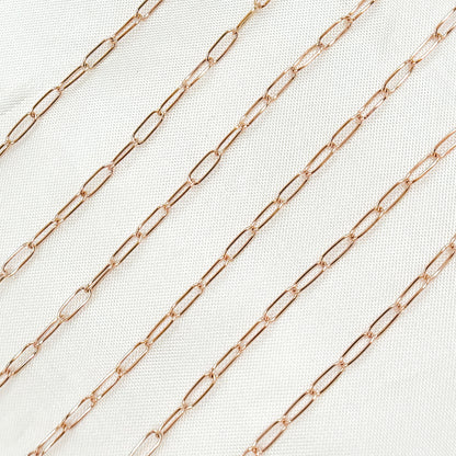 Rose Gold Filled Smooth Paperclip Chain