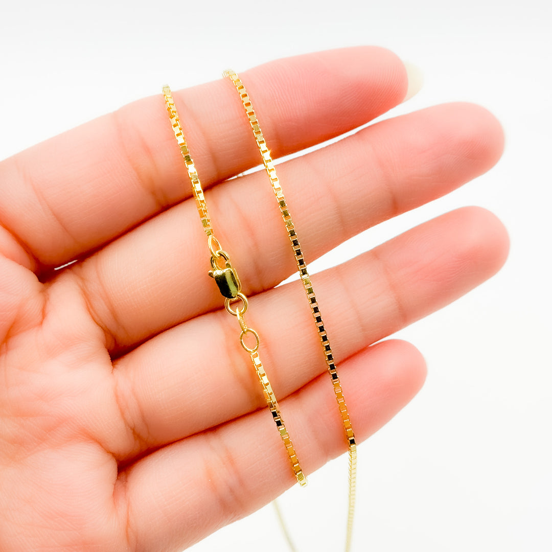 073VED. 14K Solid Gold Box Link Chain