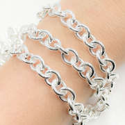 Sterling Silver Smooth Oval Hollow Cable Chain